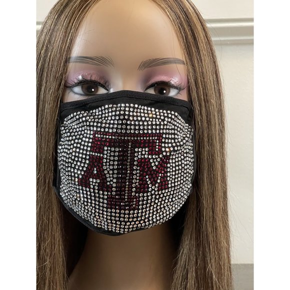 Texas A & M University Aggies Bling Rhinestone Face Mask - Picture 6 of 16